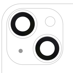 Back Camera Lens (Glass Only) With Adhesive For iPhone 14 / 14 Plus (2 Piece Set) (Real Sapphire) (Premium)