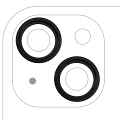 Back Camera Bezel Ring Only For iPhone 15 / 15 Plus (Black) (2 Piece Set)