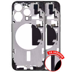 Mid-Frame Housing W/ Small Parts For iPhone 15 Pro (US Version) (Aftermarket Plus) (Black Titanium)