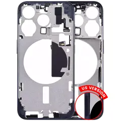 Mid-Frame Housing W/ Small Parts For iPhone 15 Pro (US Version) (Aftermarket Plus) (Blue Titanium)