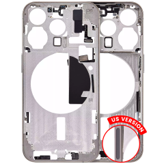 Mid-Frame Housing W/ Small Parts For iPhone 15 Pro (US Version) (Aftermarket Plus) (Natural Titanium)