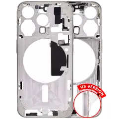 Mid-Frame Housing W/ Small Parts For iPhone 15 Pro (US Version) (Aftermarket Plus) (White Titanium)