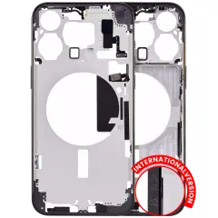 Mid-Frame Housing W/ Small Parts For iPhone 15 Pro Max (EU / Global Version) (Aftermarket Plus) (Black Titanium)