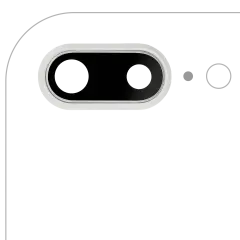 Back Camera Lens With Bracket & Bezel For iPhone 8 Plus (Real Sapphire) (Premium) (Silver) (10 Pack)