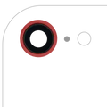 Back Camera Lens With Bracket & Bezel For iPhone 8 / SE (2020) / SE (2022) (Real Sapphire) (Premium) (Red) (10 Pack)