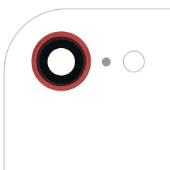 Back Camera Lens With Bracket & Bezel For iPhone 8 / SE (2020) / SE (2022) (Real Sapphire) (Premium) (Red) (10 Pack)