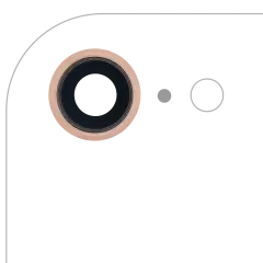 Back Camera Lens With Bracket & Bezel For iPhone 8 (Real Sapphire) (Premium) (Gold) (10 Pack)