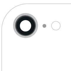 Back Camera Lens With Bracket & Bezel For iPhone 8 / SE (2020) / SE (2022) (Real Sapphire) (Premium) (Silver) (10 Pack)
