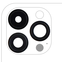 Back Camera Lens With Bracket & Bezel For iPhone 14 Pro / 14 Pro Max (3 Piece Set) (Aftermarket Plus) (Space Black)