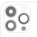 Back Camera Lens With Bracket & Bezel For iPhone 14 Pro / 14 Pro Max (3 Piece Set) (Aftermarket Plus) (Silver)