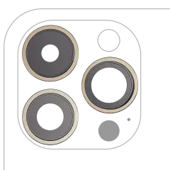 Back Camera Lens With Bracket & Bezel For iPhone 14 Pro / 14 Pro Max (3 Piece Set) (Aftermarket Plus) (Gold)