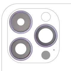 Back Camera Lens With Bracket & Bezel For iPhone 14 Pro / 14 Pro Max (3 Piece Set) (Aftermarket Plus) (Deep Purple)