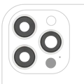 Back Camera Lens With Bracket & Bezel For iPhone 12 Pro Max (3 Piece Set) (Aftermarket Plus) (Silver)