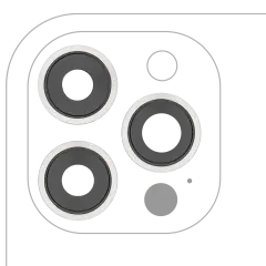 Back Camera Lens With Bracket & Bezel For iPhone 12 Pro Max (3 Piece Set) (Aftermarket Plus) (Silver)