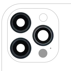 Back Camera Lens With Bracket & Bezel For iPhone 12 Pro Max (3 Piece Set) (Aftermarket Plus) (Pacific Blue)
