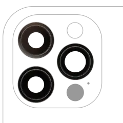 Back Camera Lens With Bracket & Bezel For iPhone 12 Pro (3 Piece Set) (Real Sapphire) (Premium) (Graphite)
