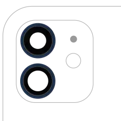 Back Camera Lens With Bracket & Bezel For iPhone 12 / 12 Mini (Aftermarket Plus) (Blue)