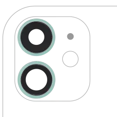 Back Camera Lens With Bracket & Bezel For iPhone 11 (2 Piece Set) (Aftermarket Plus) (Green)