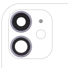 Back Camera Lens With Bracket & Bezel For iPhone 11 (2 Piece Set) (Aftermarket Plus) (Purple)