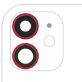 Back Camera Lens With Bracket & Bezel For iPhone 11 (2 Piece Set) (Aftermarket Plus) (Red)