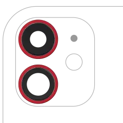 Back Camera Lens With Bracket & Bezel For iPhone 11 (2 Piece Set) (Aftermarket Plus) (Red)
