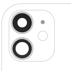 Back Camera Lens With Bracket & Bezel For iPhone 11 (2 Piece Set) (Aftermarket Plus) (White)