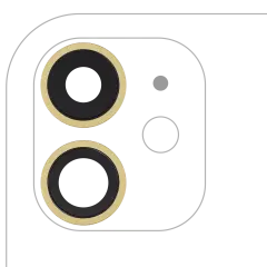 Back Camera Lens With Bracket & Bezel For iPhone 11 (2 Piece Set) (Aftermarket Plus) (Yellow)