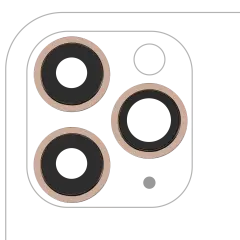 Back Camera Lens With Bracket & Bezel For iPhone 11 Pro / Pro Max (3 Piece Set) (Aftermarket Plus) (Gold)