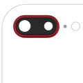 Back Camera Lens With Bracket & Bezel For iPhone 8 Plus (Aftermarket Plus) (Red) (10 Pack)