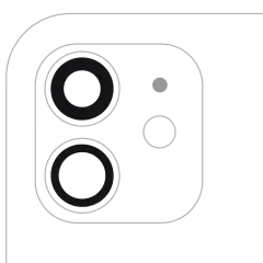 Back Camera Lens (Glass Only) With Adhesive For iPhone 12 / 12 Mini (2 Piece Set) (Real Sapphire) (Premium) (10 Pack)