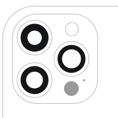 Back Camera Lens (Glass Only) With Adhesive For iPhone 12 Pro Max (3 Piece Set) (Real Sapphire) (Premium) (10 Pack)