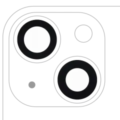 Back Camera Lens (Glass Only) With Adhesive For iPhone 13 / 13 Mini (2 Piece Set) (Real Sapphire) (Premium) (10 Pack)
