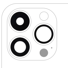 Back Camera Lens (Glass Only) With Adhesive For iPhone 14 Pro / 14 Pro Max (3 Piece Set) (Real Sapphire) (Premium) (10 Pack)