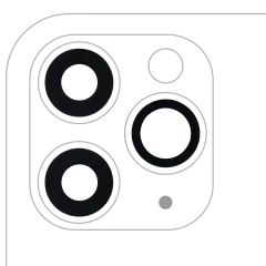 Back Camera Lens (Glass Only) With Adhesive For iPhone 11 Pro / Pro Max (3 Piece Set) (Aftermarket Plus) (10 Pack)