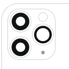 Back Camera Lens (Glass Only) With Adhesive For iPhone 11 Pro / Pro Max (3 Piece Set) (Real Sapphire) (Premium) (10 Pack)