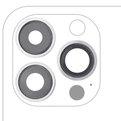 Back Camera Lens With Bracket & Bezel For iPhone 13 Pro / 13 Pro Max (Real Sapphire) (Premium) (Silver)