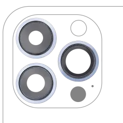 Back Camera Lens With Bracket & Bezel For iPhone 13 Pro / 13 Pro Max (Real Sapphire) (Premium) (Sierra Blue)