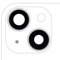 Back Camera Lens With Bracket & Bezel For iPhone 13 / 13 Mini (2 Piece Set) (Real Sapphire) (Premium) (Starlight)