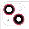 Back Camera Lens With Bracket & Bezel For iPhone 13 / 13 Mini (2 Piece Set) (Real Sapphire) (Premium) (Red)