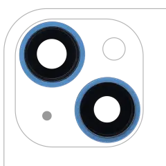 Back Camera Lens With Bracket & Bezel For iPhone 13 / 13 Mini (2 Piece Set) (Real Sapphire) (Premium) (Blue)