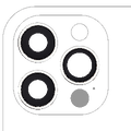 Back Camera Lens With Bracket & Bezel For iPhone 12 Pro (3 Piece Set) (Aftermarket Plus) (Silver)