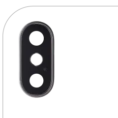 Back Camera Lens With Bracket & Bezel For iPhone X (Aftermarket Plus) (Silver) (10 Pack)
