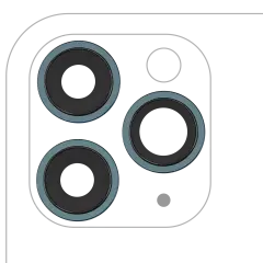Back Camera Lens With Bracket & Bezel For iPhone 11 Pro / Pro Max (3 Piece Set) (Real Sapphire) (Premium) (Green)