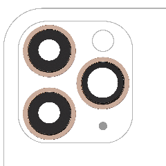 Back Camera Lens With Bracket & Bezel For iPhone 11 Pro / Pro Max (3 Piece Set) (Real Sapphire) (Premium ) (Gold)