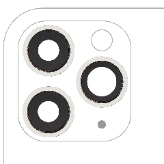 Back Camera Lens With Bracket & Bezel For iPhone 11 Pro / Pro Max (3 Piece Set) (Real Sapphire) (Premium) (White)
