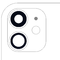 Back Camera Lens (Glass Only) With Adhesive For iPhone 11 (2 Piece Set) (Real Sapphire) (Premium) (10 Pack)