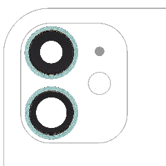 Back Camera Lens With Bracket & Bezel For iPhone 11 ( 2 Piece Set) (Real Sapphire) (Premium) (Green)