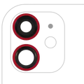 Back Camera Lens With Bracket & Bezel For iPhone 11 (2 Piece Set) (Real Sapphire) (Premium) (Red)