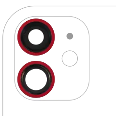 Back Camera Lens With Bracket & Bezel For iPhone 11 (2 Piece Set) (Real Sapphire) (Premium) (Red)