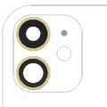 Back Camera Lens With Bracket & Bezel For iPhone 11 ( 2 Piece Set) (Real Sapphire) (Premium) (Yellow)